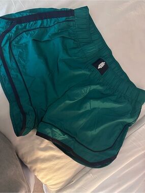 Free People Teal Athletic Shorts with Navy Trim